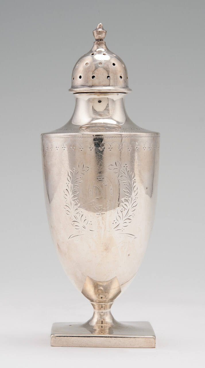 Urn-shaped Salt and Pepper Shaker with Initial "N"