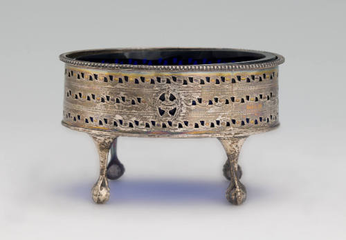 Open Salt with Blue Glass Liner