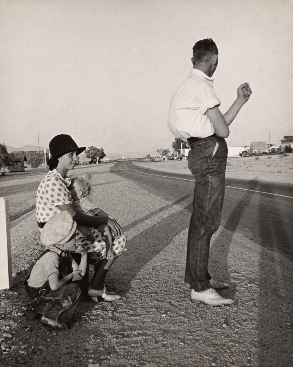 Oklahoma farm family on highway between Blythe and Indio, California