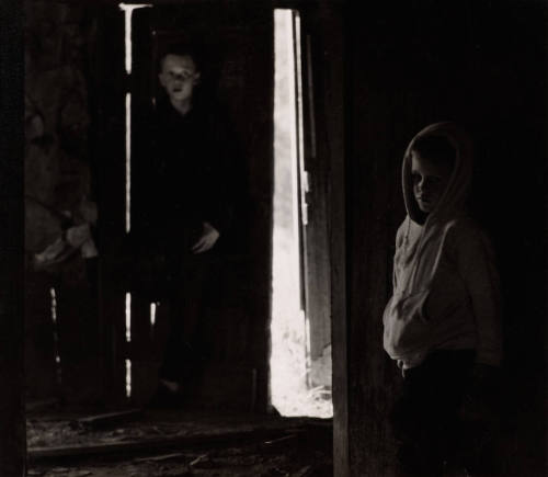 [Two boys in interior]