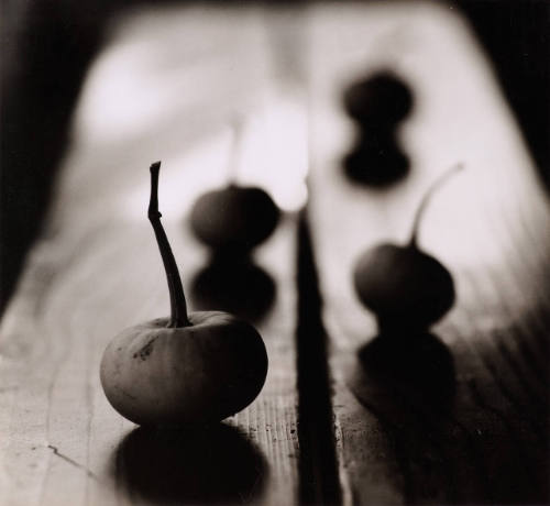 [Gourds on table]