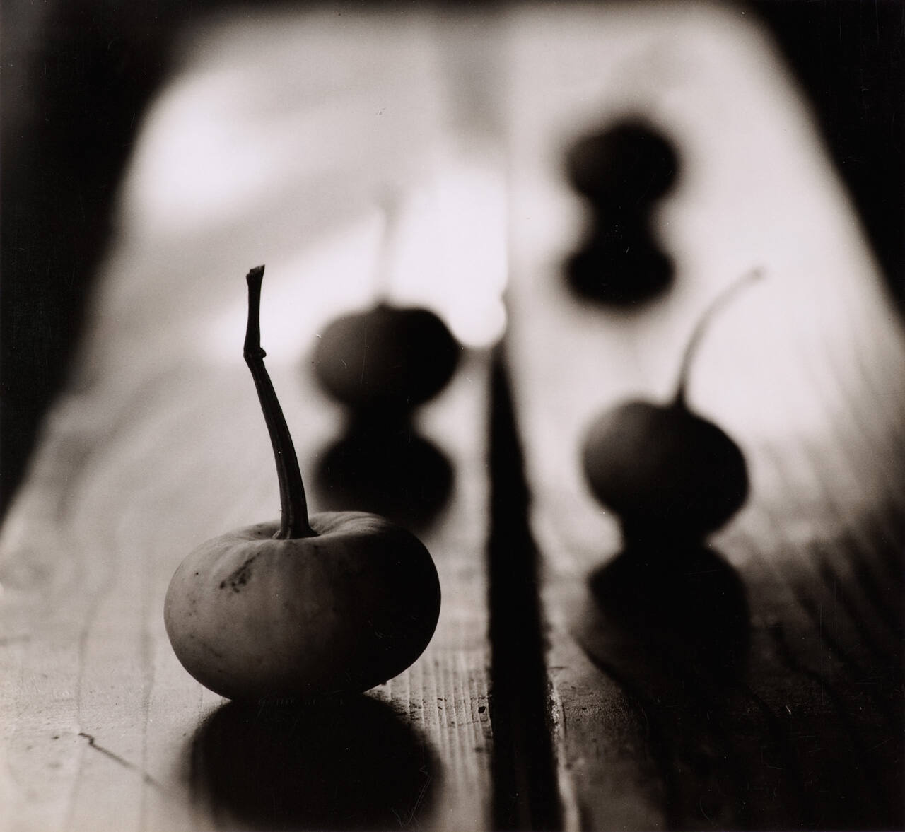 [Gourds on table]