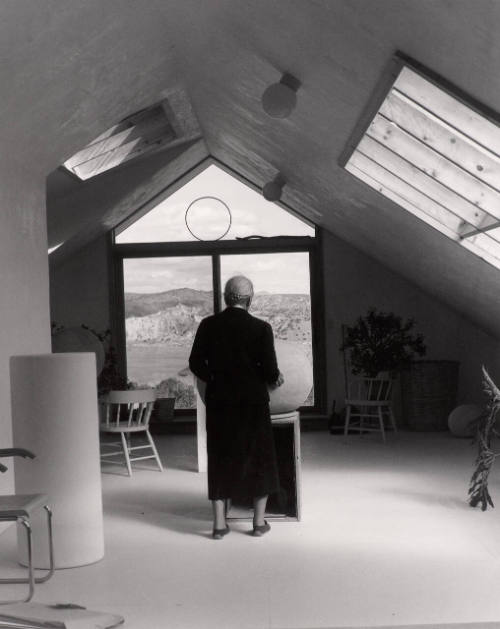 Georgia O'Keeffe in Juan Hamilton's Studio, Barranca, NM