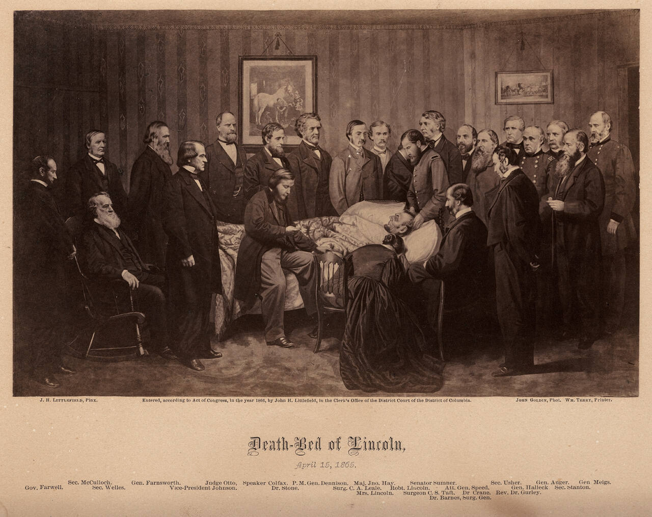 Death bed of Lincoln