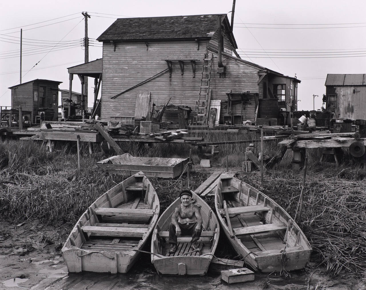 Man, Boats, Building, New York
