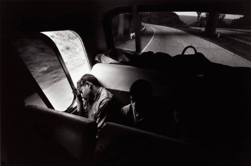 Boys on bus from reform school, Westchester, New York