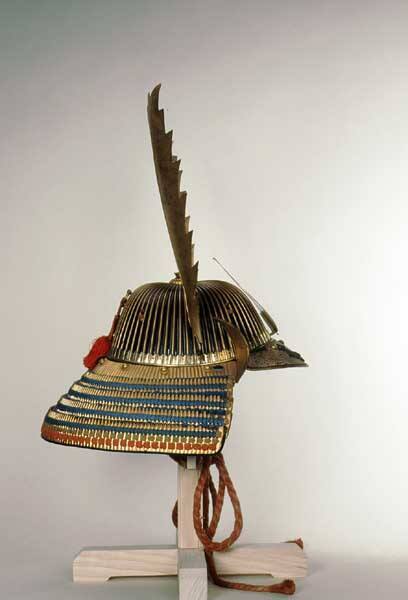 Helmet with crest of the Sakai daimyo family adorned with finial of half moon and leaves