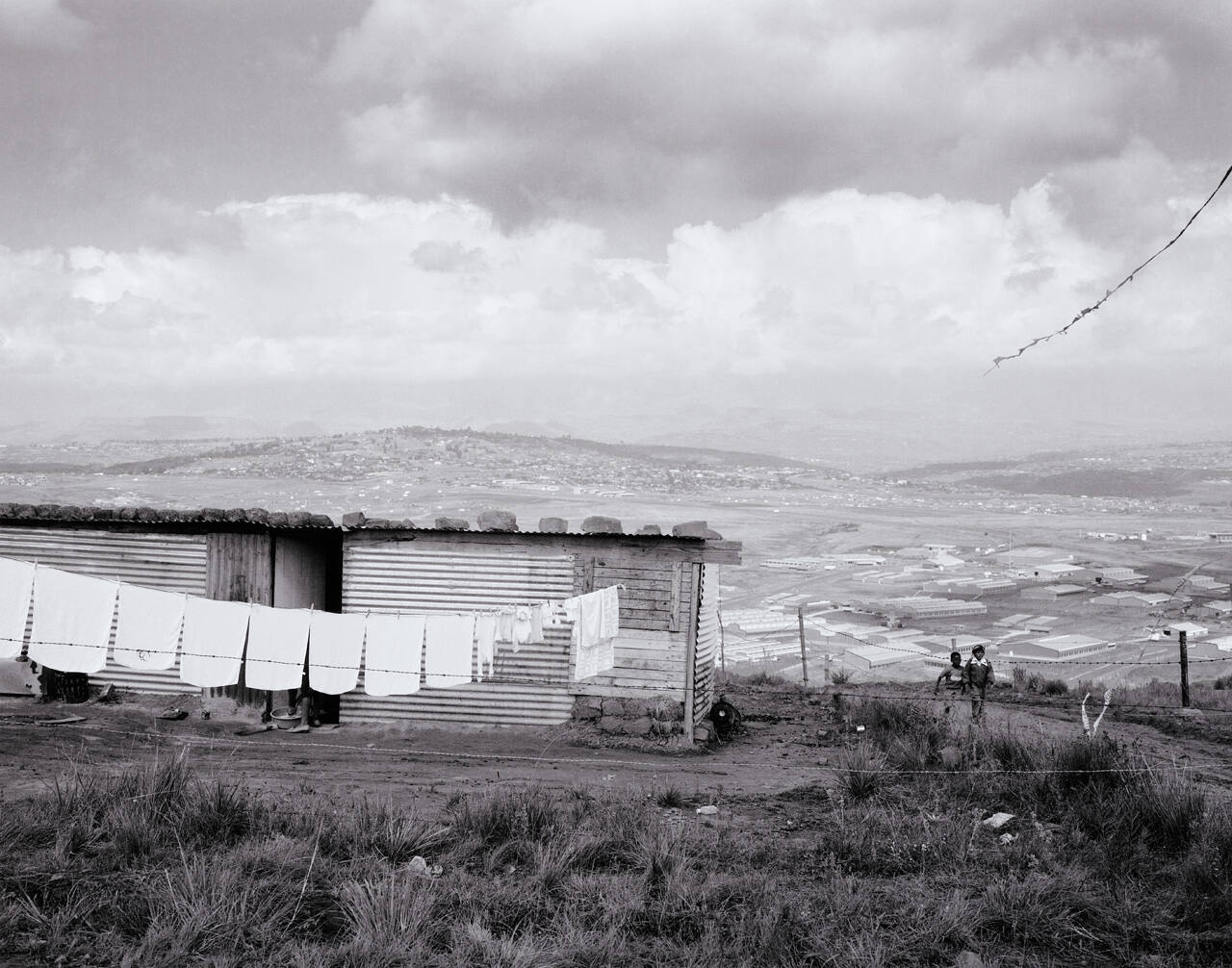 Kite Flying. Near Phuthaditjhaba, Qwa Qwa (now Free State)
