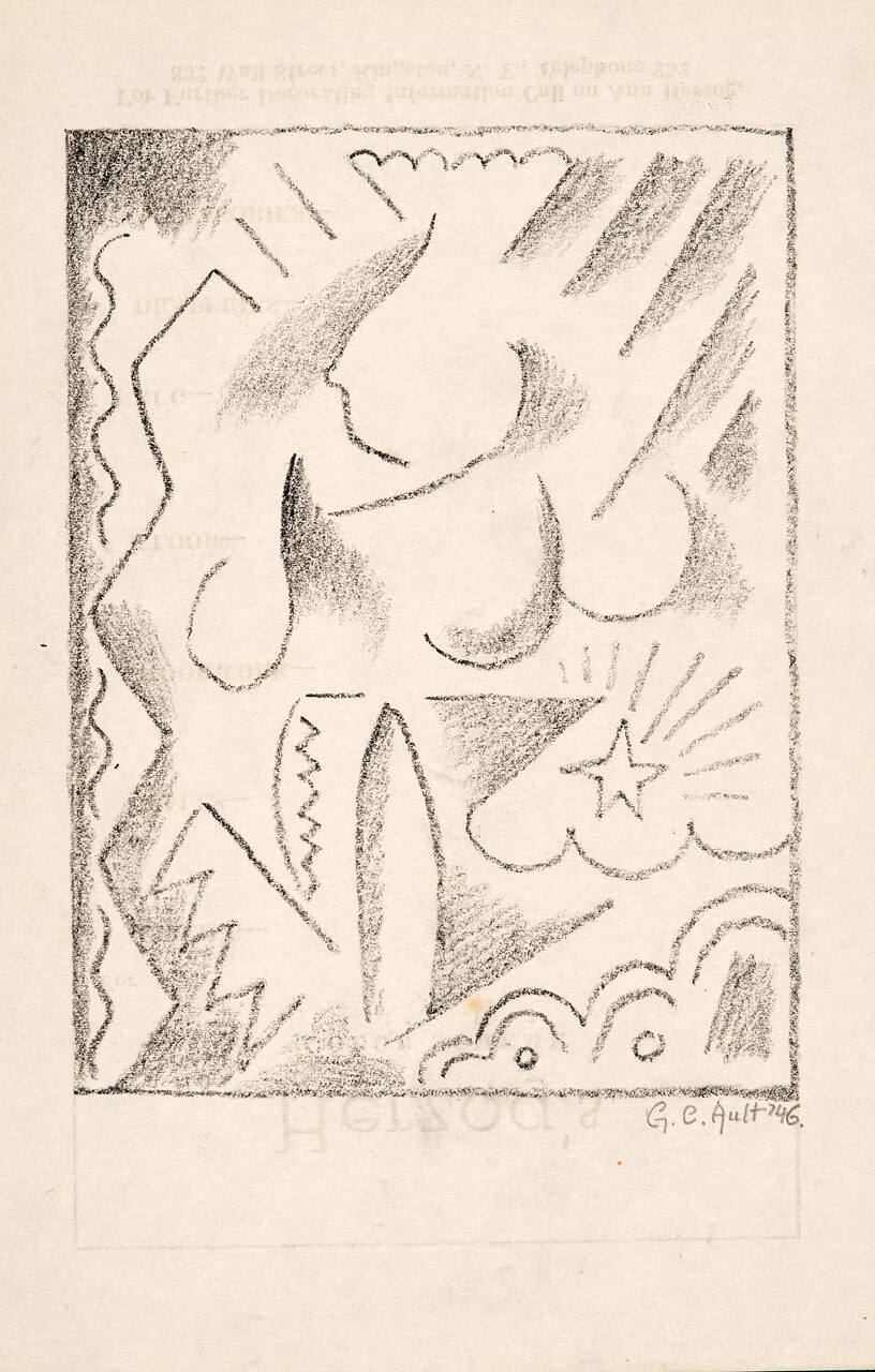 Untitled (abstract sketch on Herzog's decorating form)