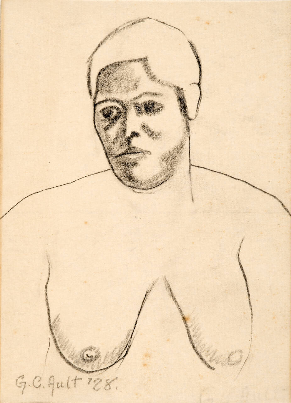 Untitled (portrait of nude woman, half length)