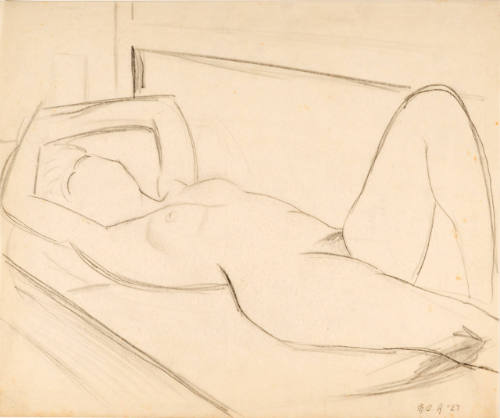 Untitled (reclining nude with arms over head)