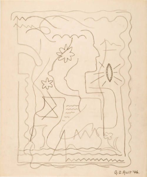 Untitled (sketch of abstract composition)