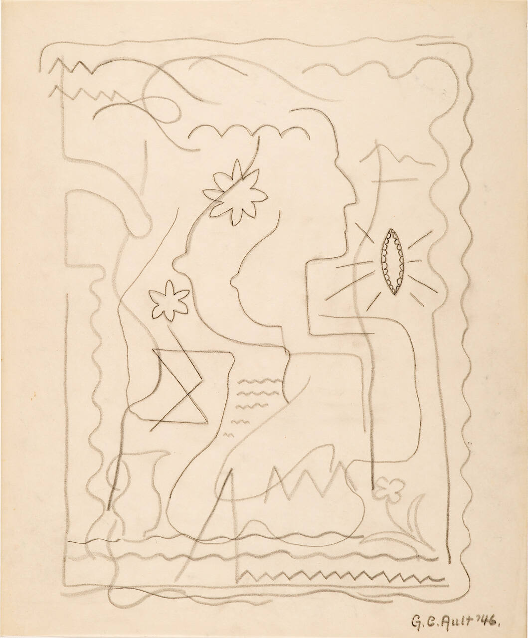 Untitled (sketch of abstract composition)