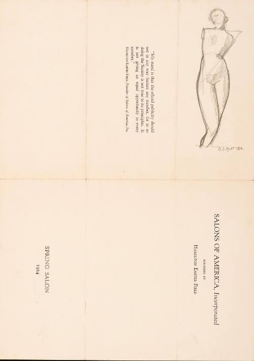 Untitled (sketch on 1924 Salons on America Salon flyer)