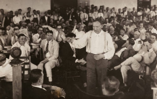 Clarence Darrow speaking at the Scopes Trial