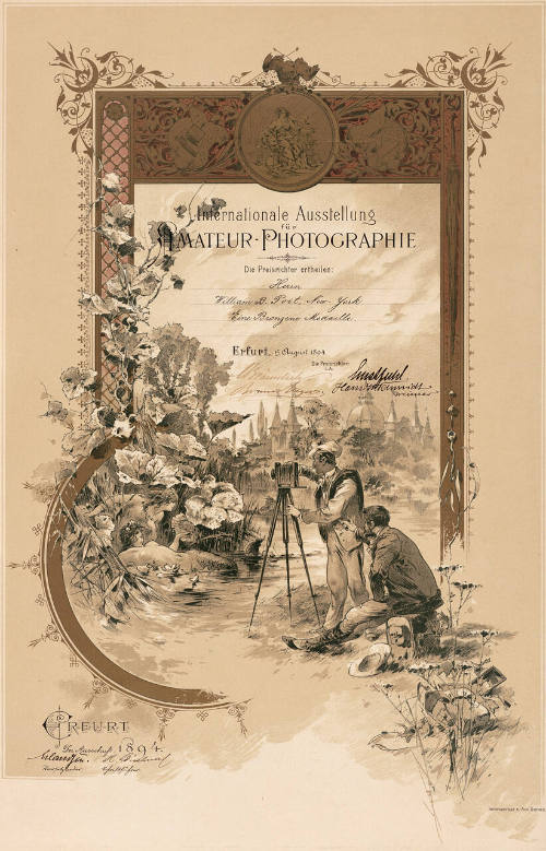 Award from the Internationale Ausstellung für Amateur-Photographie for William B. Post