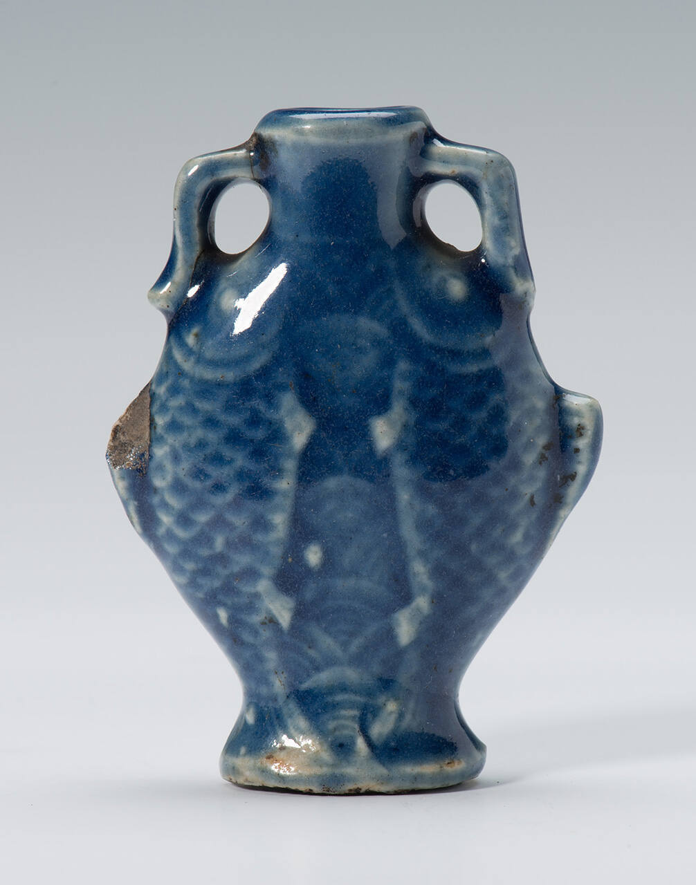 Two-handled Medicine Bottle with Design of Four Carp