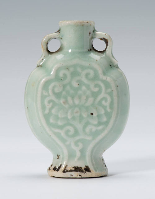 Two-handled Medicine Bottle with Design of Chrysanthemum