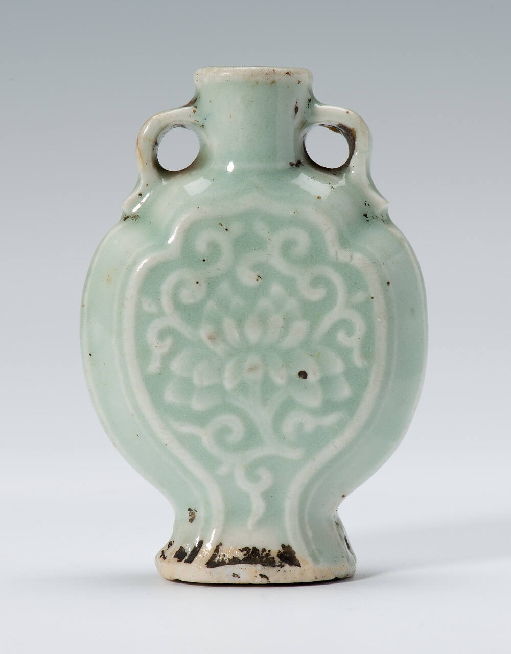 Two-handled Medicine Bottle with Design of Chrysanthemum