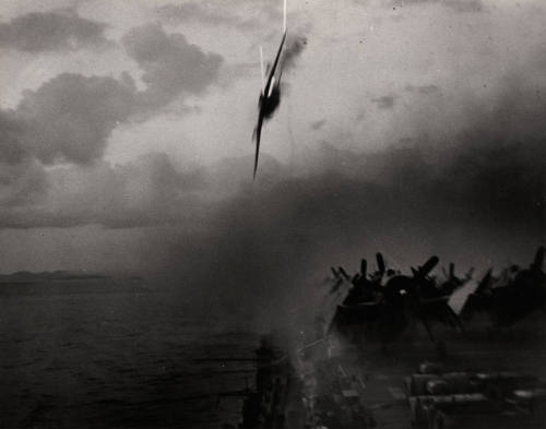Kamikaze Misses USS Sangamon