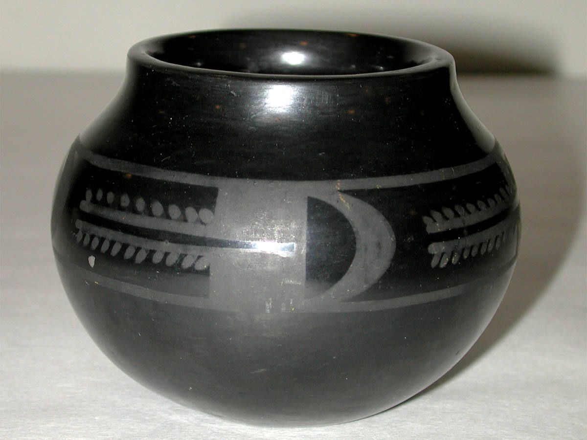Black-on-Black Ceramic Pot