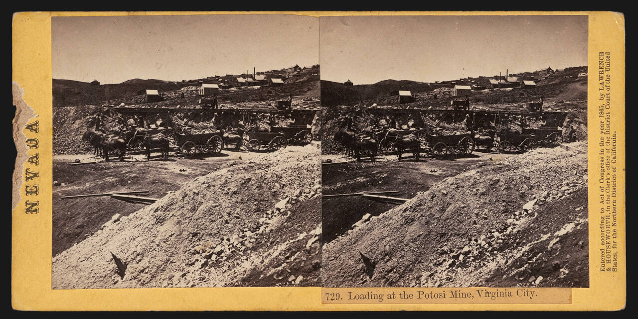 Loading at the Potosi Mine, Virginia City, Nevada