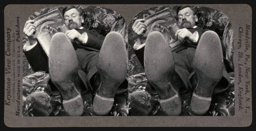 Untitled (Reclining Man reading Stereoscopic Photograph magazine)