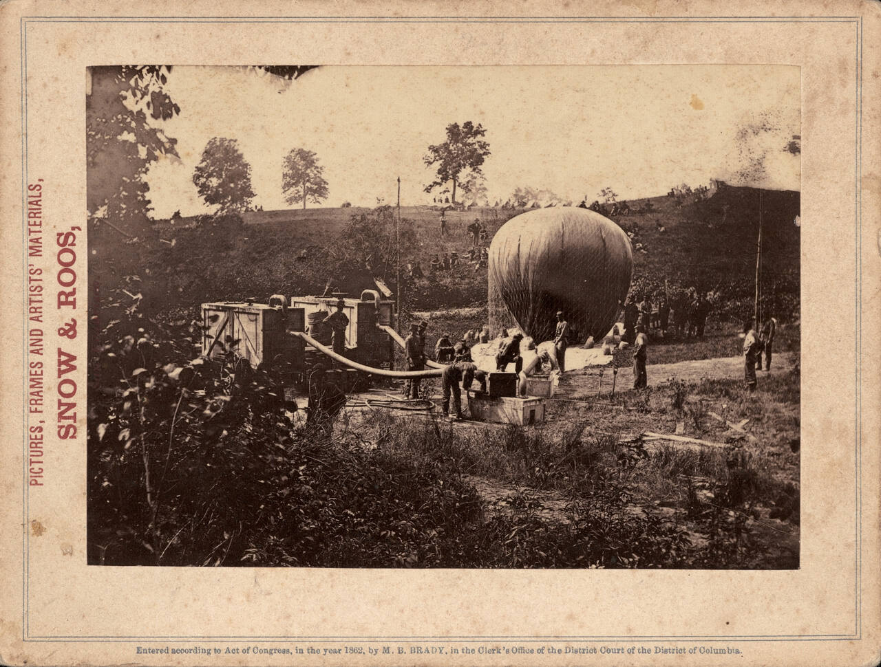 Professor Lowe inflating Balloon Intrepid