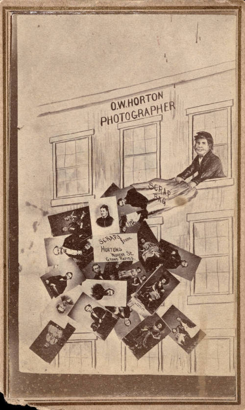 Comic collage of studio scene