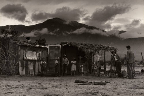 Paul Taylor in migrant labor camp, Coachella Valley, California