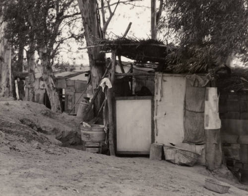 "I don't like you make the picture because we have shame for these house," squatter's camp, Imperial Valley