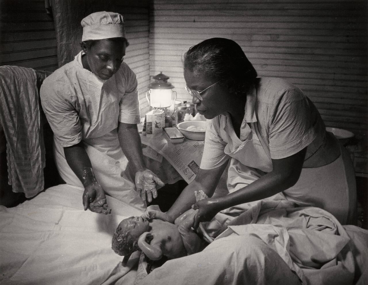 Maude Callen with newborn baby