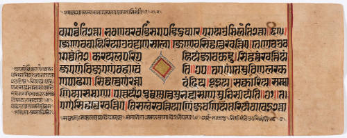 Jain Manuscript of the Kalpasutra and Kalakacavyakatha: recto; text, verso; painting of Siddhartha and Trishala