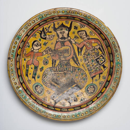 Footed Platter with Scene of Musician