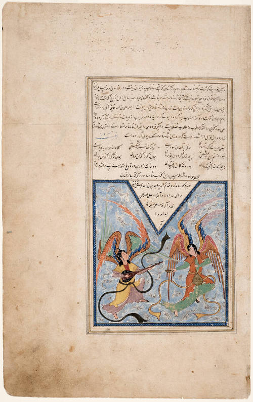 Two Angels Page from a Tadhkirat manuscript