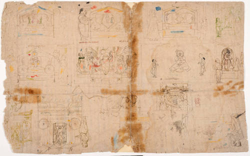 Sketches of Image Adornments for Seasonal Festivals for the Vallabhacharya Sect
