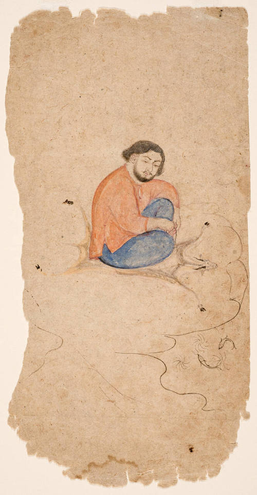 A Man with Prayer Beads, Seated on an Antelope Skin