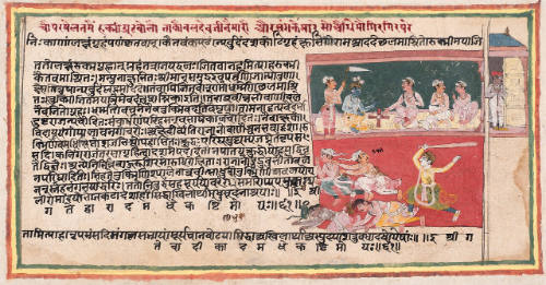 Baladev attacks Rukmin (recto); Banasura before Shiva (verso)