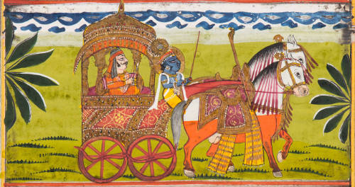 Krishna in Chariot, with Arjuna as Charioteer