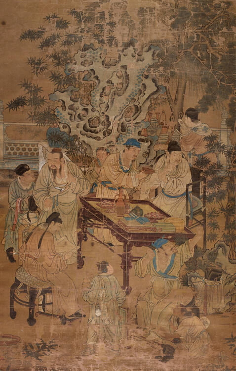 Five Scholars with Attendants