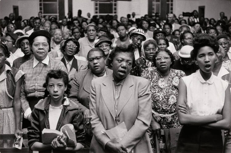 Bus Boycott, Montgomery, Alabama (crowd chanting)