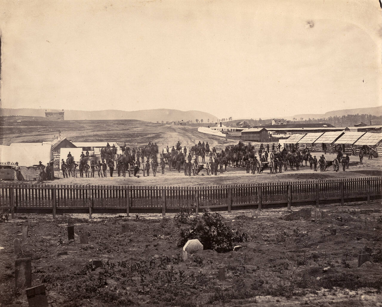 View from within cemetery towards Union Artillery Brigade, Chattanooga, Tennessee