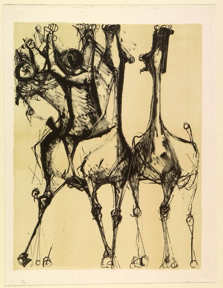 Riders and Horses, on a Cream Ground