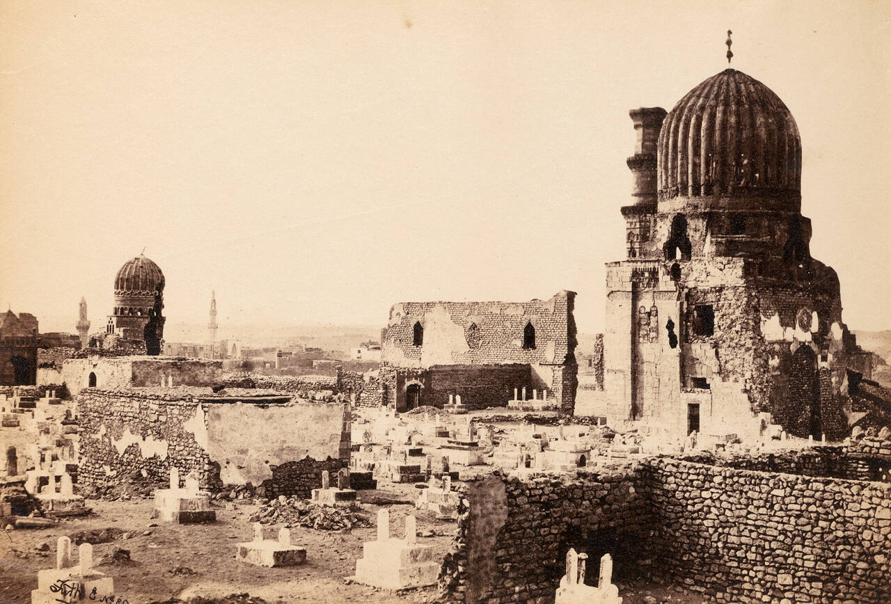 View of Giza Pyramid across the Mameluke (?) Graves