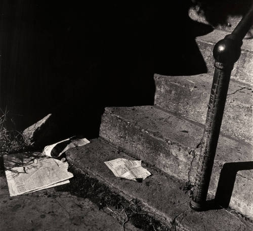 Untitled (Steps with torn newspaper)