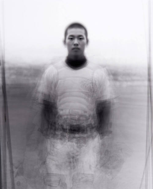 Metaportrait of 42 members of the Baseball Club at OHMI High School, Shiga
