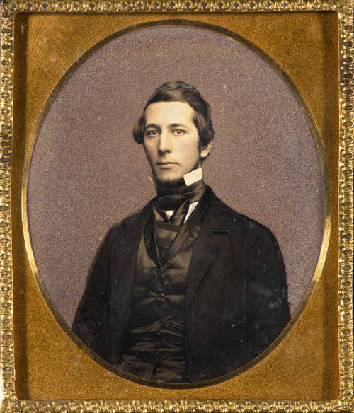 Portait of a man, with chemically etched background