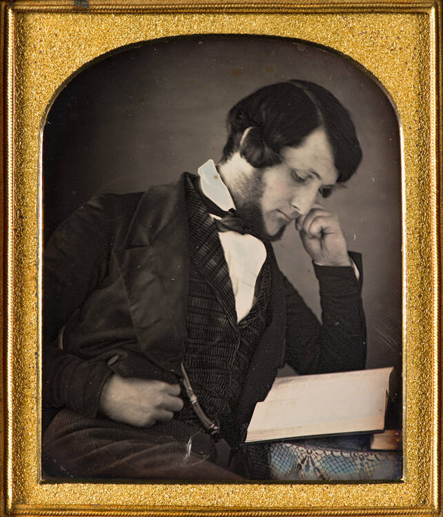 Man reading book