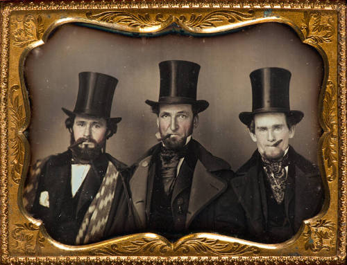 Three Men with Top Hats and Cigars