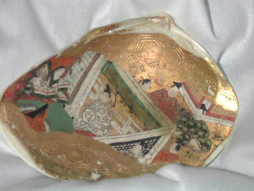 Clam Shells Decorated with Scenes of a Tale